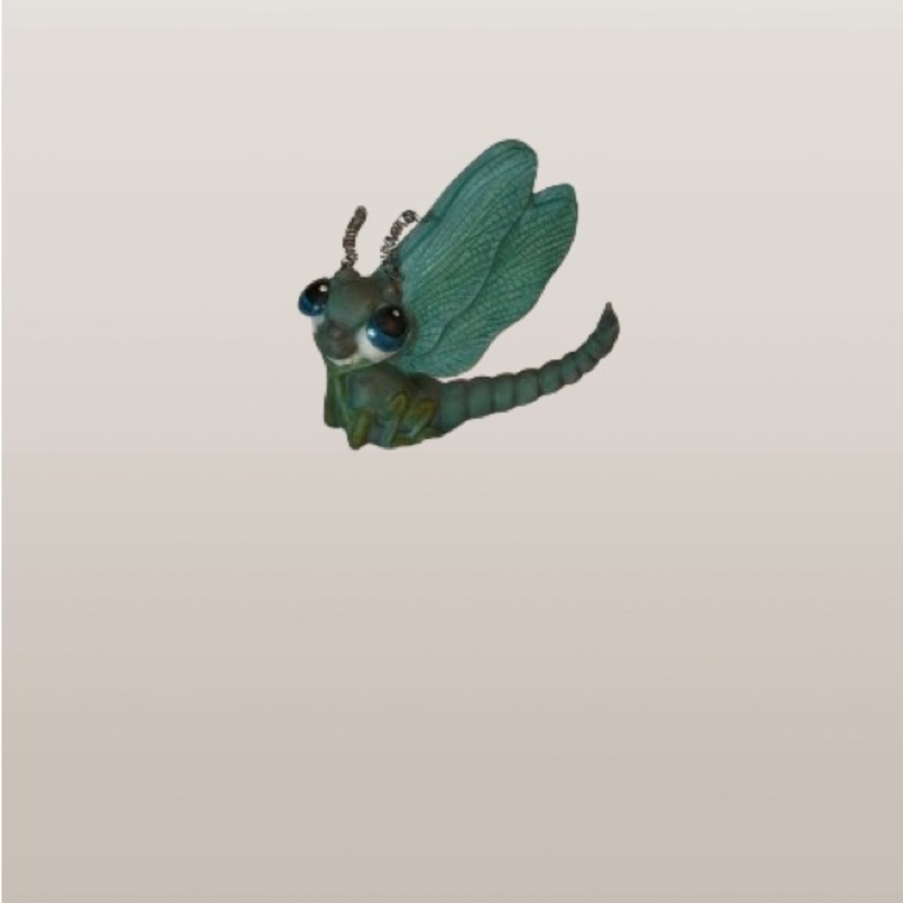 Vintage ceramic green dragonfly